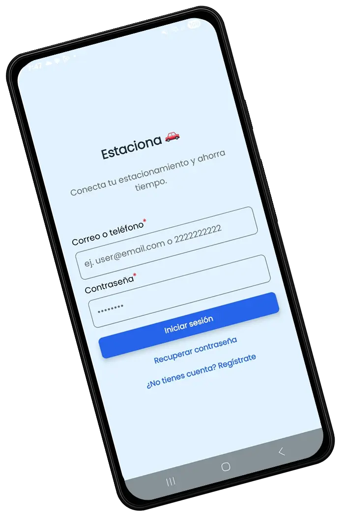 App Estaciona mostrando ticket y cobro con impresora Bluetooth