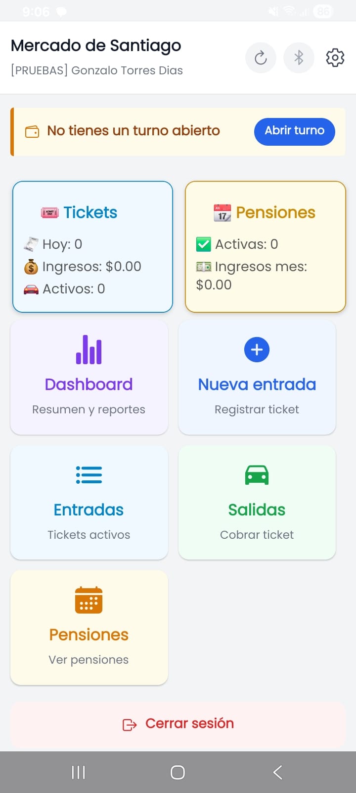 Nueva vista del inicio